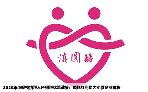 2023年小规模纳税人所得税优惠政策：减税红利助力小微企业成长